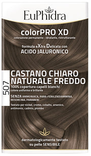 Euphidra colorpro xd 507 castano chiaro naturale f colore + attivante + balsamo + cuffia + guanti