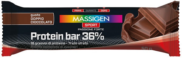 Massigen sport protein barretta 36% doppio cioccolato 35 g