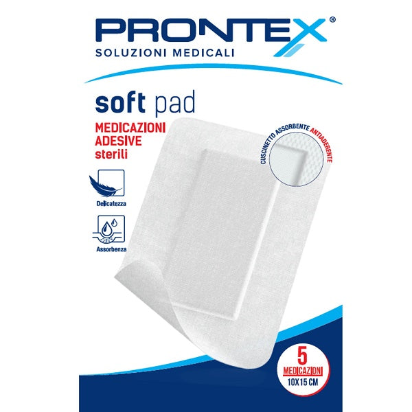 Medicazione adesiva sterile prontex soft pad 10x15 cm 5 pezzi