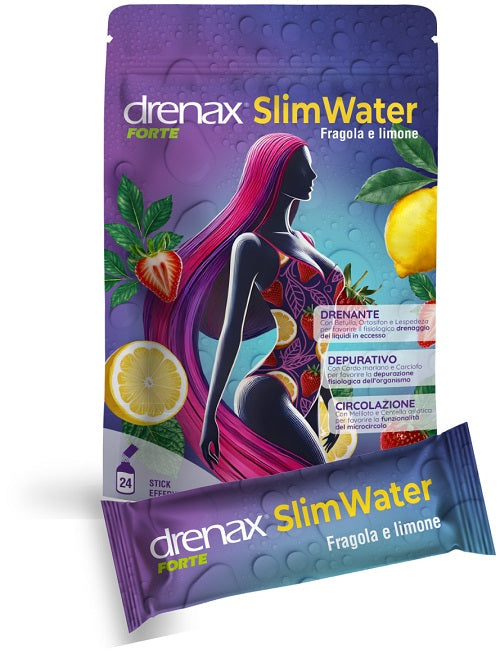 Drenax forte slim water fragola e limone 24 bustine granulati effervescenti