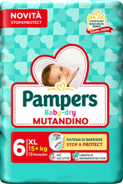 Pampers baby dry pannolino mutandina extra large small pack 13 pezzi
