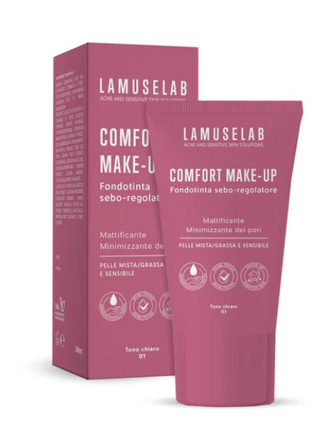 Lamuselab comfort make-up fondotinta seboregolatore tono chiaro