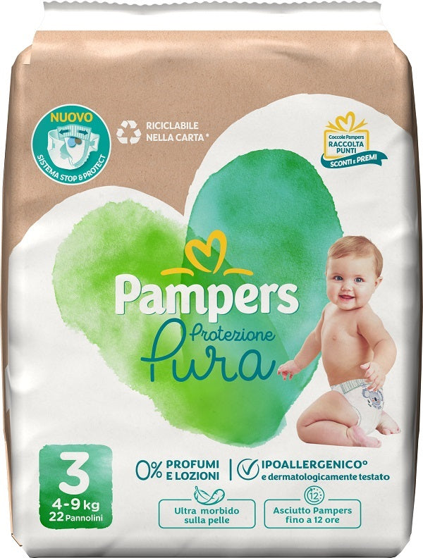 Pampers protezione pura midi pannolini 22 pezzi
