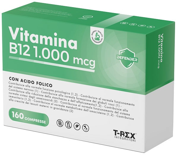 T-rex integratori vitamina b12 1000mcg 160 compresse da 100 mg
