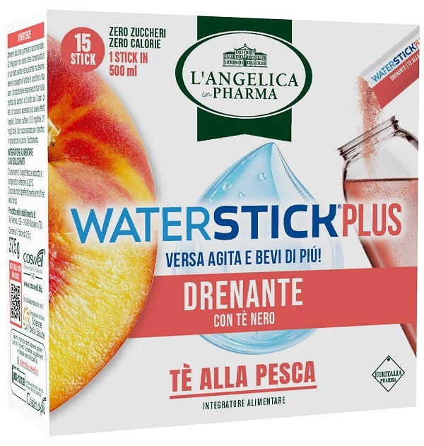 L'angelica waterstick plus drenante te' pesca 15 stick da 2,5 g