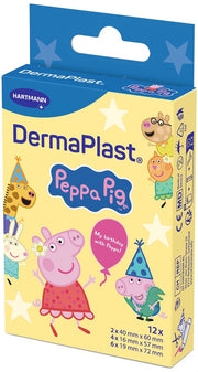 Cerotto piccole ferite dermaplast peppa pig 2 pezzi da 40x60 mm + 4 pezzi da 16x57 mm + 6 pezzi da 19x72 mm