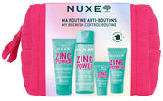 Nuxe zinc power trousse anti-imperfezioni 1 fluido mattificante 40 ml + 1 gel detergente 150 ml + 1 lozione purificante 200 ml + 1 siero 30 ml