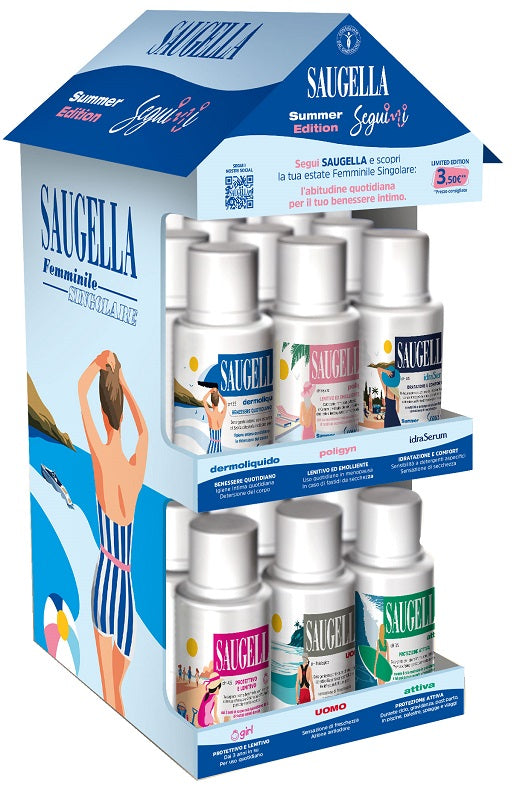 Saugella seguimi expo banco 4 dermoliquido + 4 poligyn + 4 girl + 4 uomo + 4 idraserum + 4 attiva