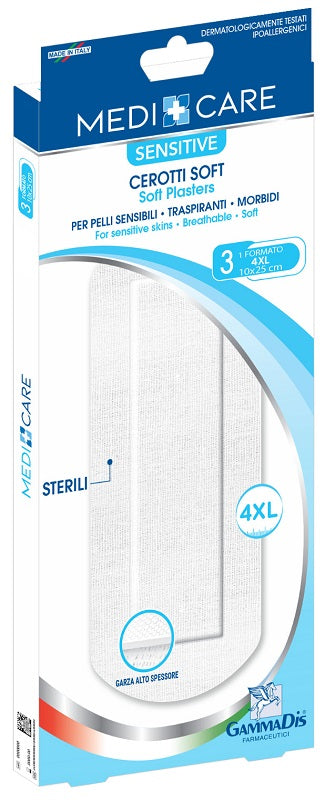 Cerotti medicare delicati tessuto non tessuto 10x25 cm 3 pezzi medicare