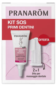 Pranarom kit sos primi dentini 1 gel eruzione denti da latte 15 ml + 1 dito massaggiante