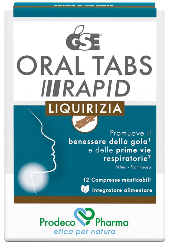 Gse oral tabs rapid liquirizia 12 compresse da 1,5 g