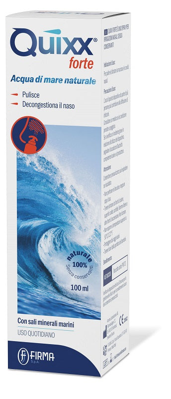 Soluzione spray per irrigazioni nasali quixx forte acqua marina ipertonica 100 ml