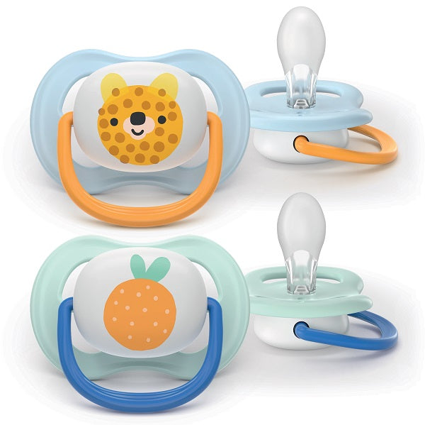 Philips avent succhietti air 0-6m azzurro con disegni 2 pezzi