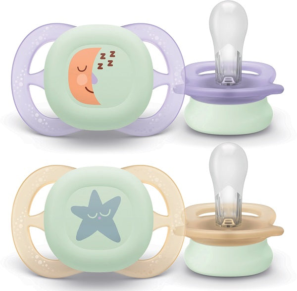 Philips avent succhietti night ultrastart 0-2m luna stella 2 pezzi