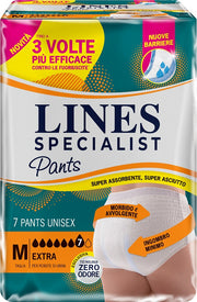 Pannolone per incontinenza lines specialist pants extra unisex m 7 pezzi