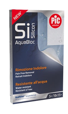 Cerotto pic solution sisilicon aquabloc 10x15 cm rimozione indolore 5 pezzi