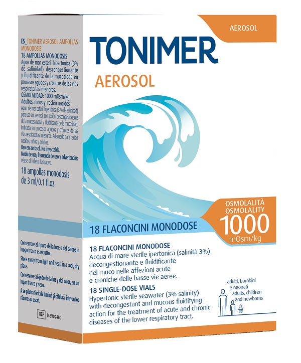 Tonimer aerosol 1000mosm/kg 18 flaconcini monodose da 3 ml