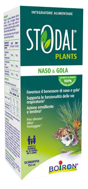 Stodal plants naso e gola sciroppo 150 ml senza glutine naturalmente privo di lattosio