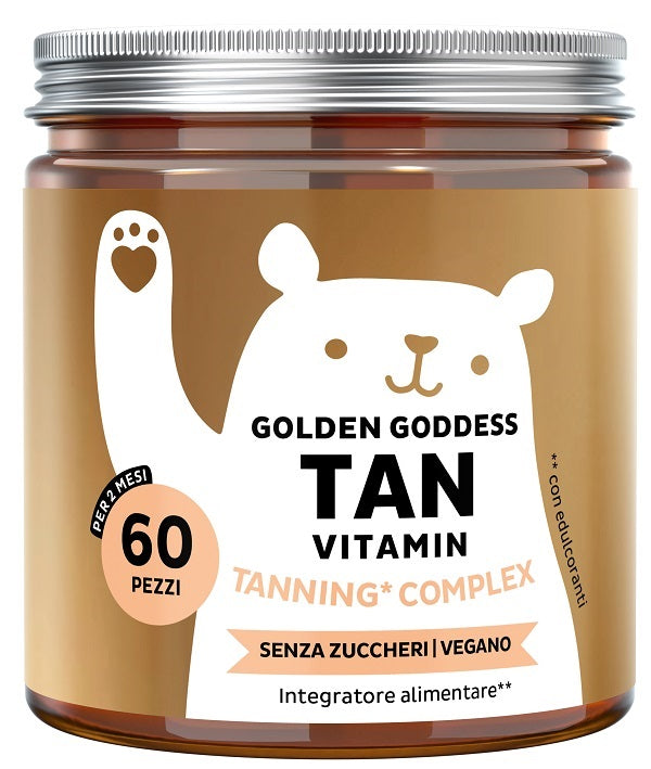 Bears with benefits golden goddess tan vitamin 60 caramelle gommose con edulcoranti senza zuccheri senza glutine