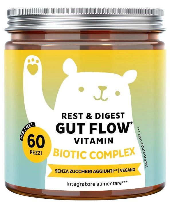 Bears with benefits rest&digest gut flow vitamin 60 caramelle gommose con edulcoranti senza zuccheri