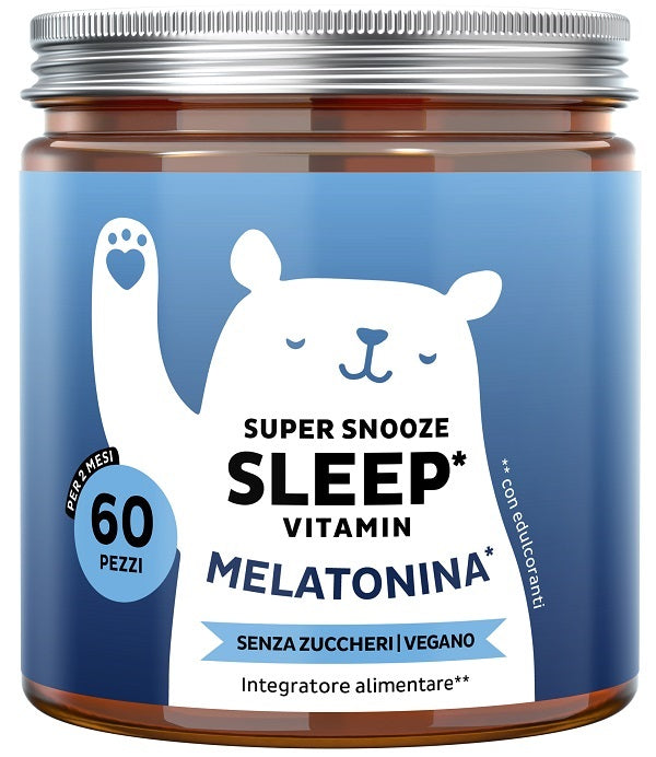 Bears with benefits super snooze sleep vitamin con melatonina 60 caramelle gommose con edulcoranti senza zuccheri