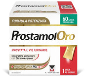 Prostamol oro 60 stick orosolubili da 1,6 g gusto frutti rossi con edulcoranti senza zuccheri senza glutine naturalmente privo di lattosio