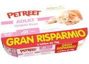 Petreet cat a01  gr tonno rosa 6x70 g
