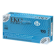 Guanto monouso in nitrile blu superficie microruvida eko zero pw senza polvere misura 8 medium 100 pezzi