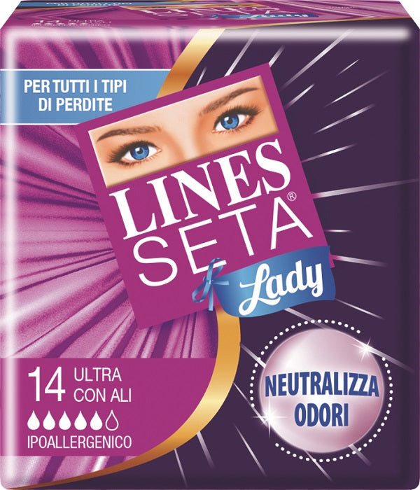 Assorbente lines seta ultra lady con ali 14 pezzi