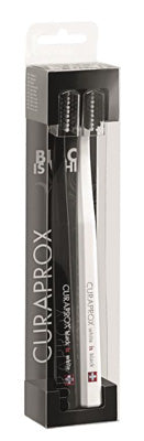 Spazzolino curaprox white is black white/black 2 pezzi