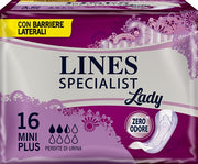 Assorbenti per incontinenza lines specialist lady mini plus 16 pezzi