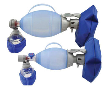 Pallone per rianimazione ambu pluriuso completo di maschera e reservoir per bambini
