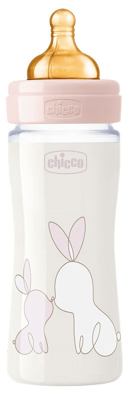 Chicco biberon original 240ml vetro 1 foro 1 foro girl con tettarella in caucciu'