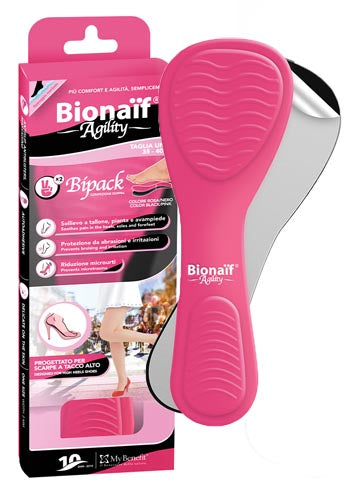 Bionaif agility sottopiede confezione doppia rosa e nero