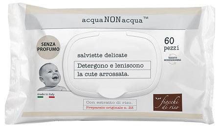 Fiocchi di riso acqua non acqua senza profumo 60 salviette