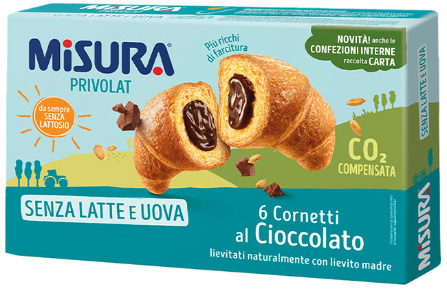 Misura cornetti privolat cioccolato senza latte e senza uova 290 g