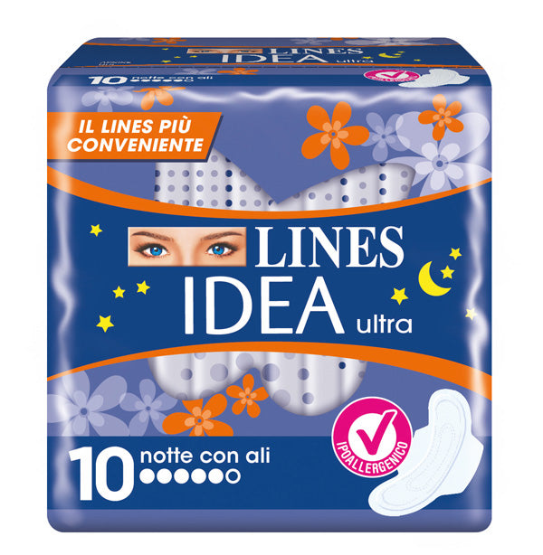Idea ultra assorbente notte con ali 10 pezzi