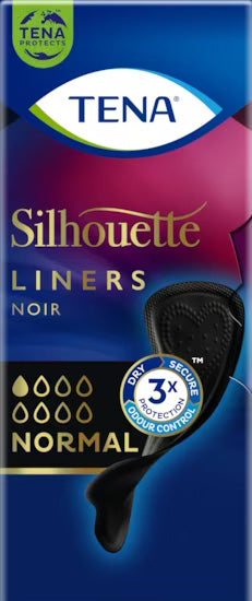 Proteggi slip nero incontinenza leggera tena silhouette noir normal 26 pezzi
