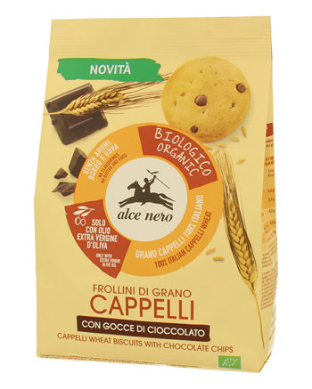 Frollino di grano cappelli con gocce di cioccolato bio 250 g
