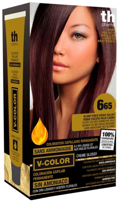 Th pharma v color kit tintura senza ammoniaca n 6,65 con oro liquido