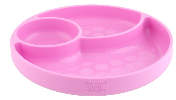 Chicco piatto silicone ventosa rosa
