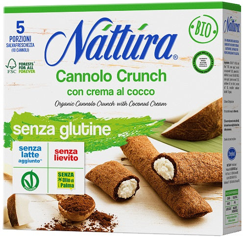 Nattura cannolo crunch con crema al cocco bio 5 pezzi da 25 g