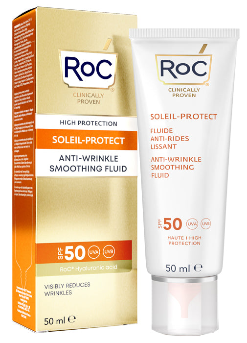 Roc fluido solare viso spf 50+ anti-rughe levigante  50 ml