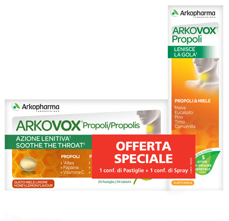 Arkovox propoli pack 24 compresse + spray 30 ml