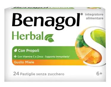 Benagol herbal miele 24 pastiglie