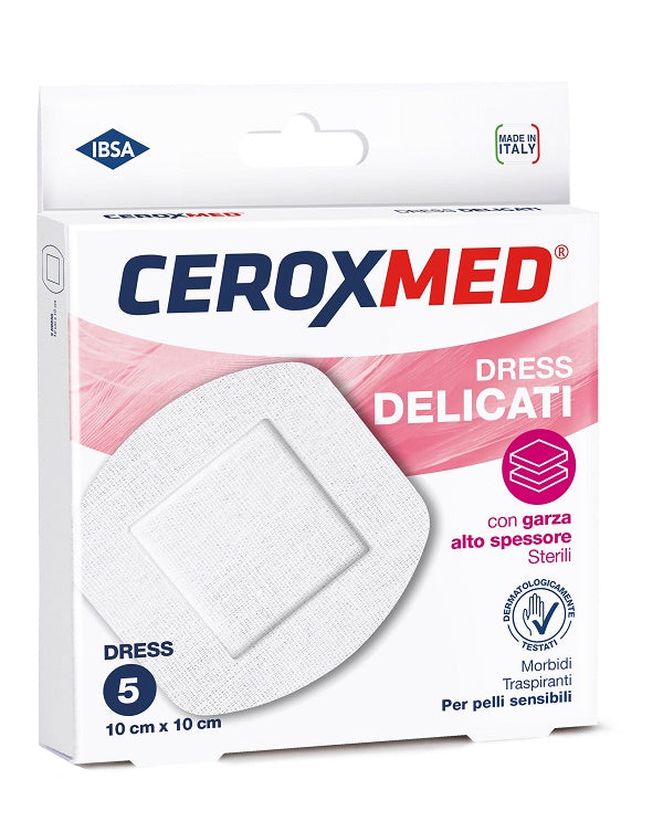 Cerotti compresse dress ceroxmed delicati 10x10 cm 5 pezzi