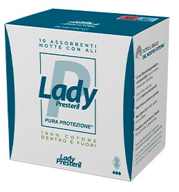 Lady presteril assorbenti notte con ali ripiegati biodegradabili 10 pezzi