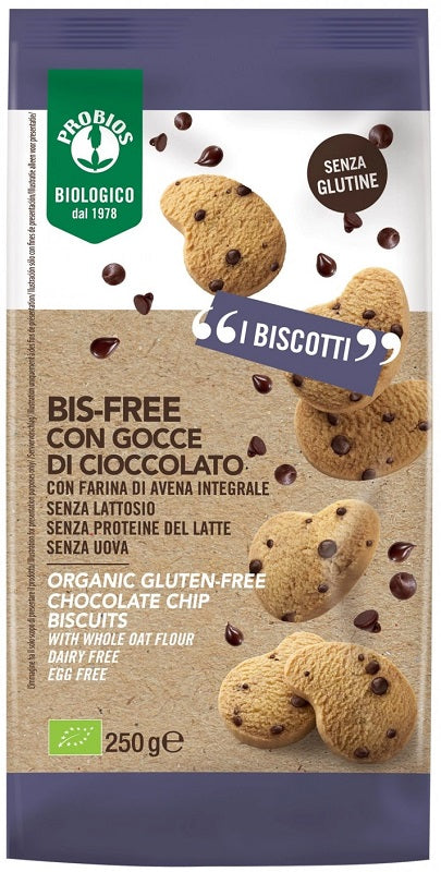 Probios biscotti bisfree gocce di cioccolato 250 g