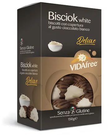 Bisciok white al cioccolato bianco vidafree biscotti senza glutine 150 g