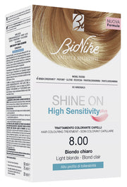 Shine on high sensitivity plus biondo chiaro 8,00 rivelatore in crema 75 ml + crema colorante 50 ml